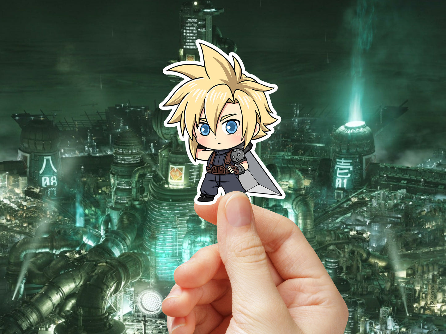 Chibi Cloud Notebooks Sticker