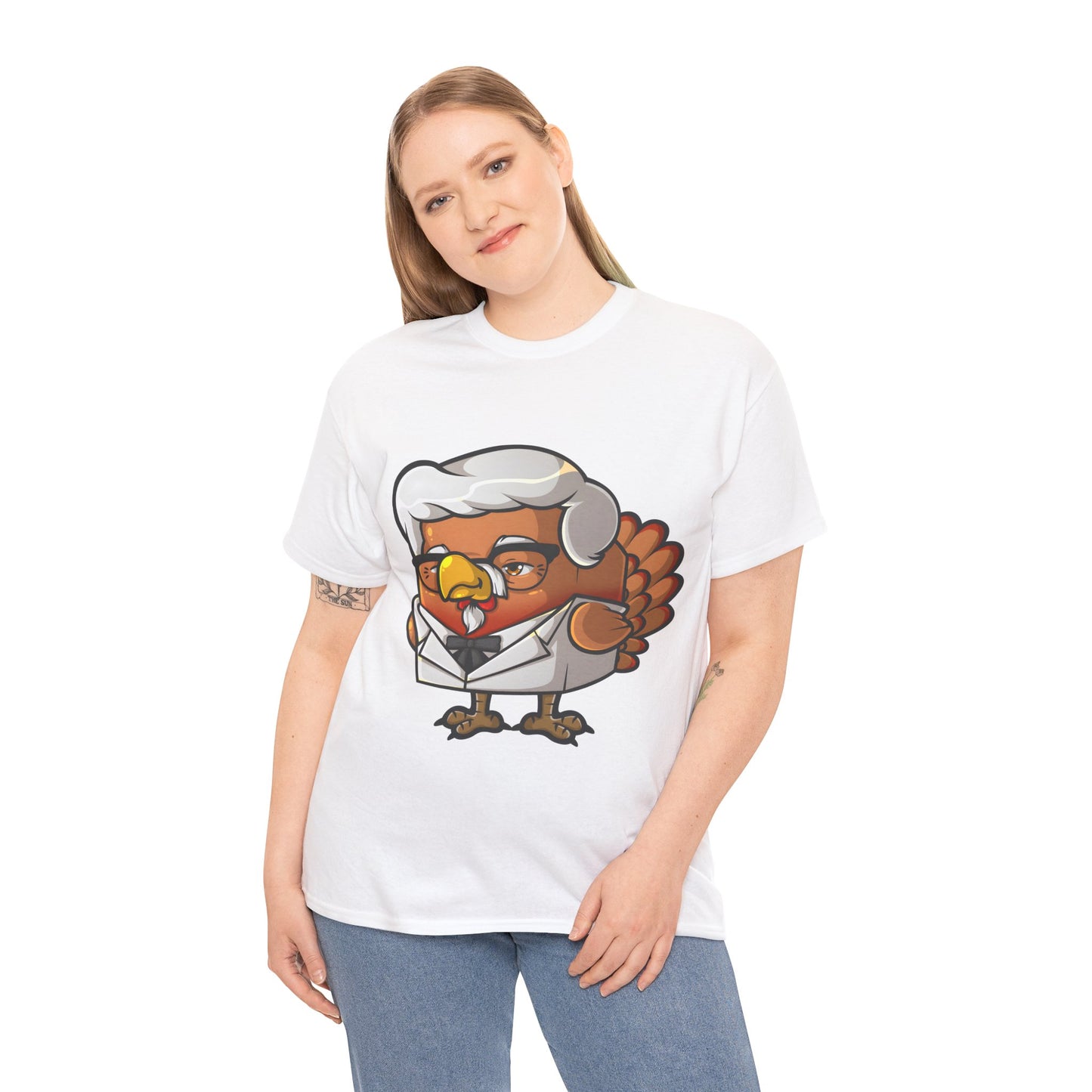 Cock Block Colonel Krispy Bird  Unisex Heavy Cotton Tee