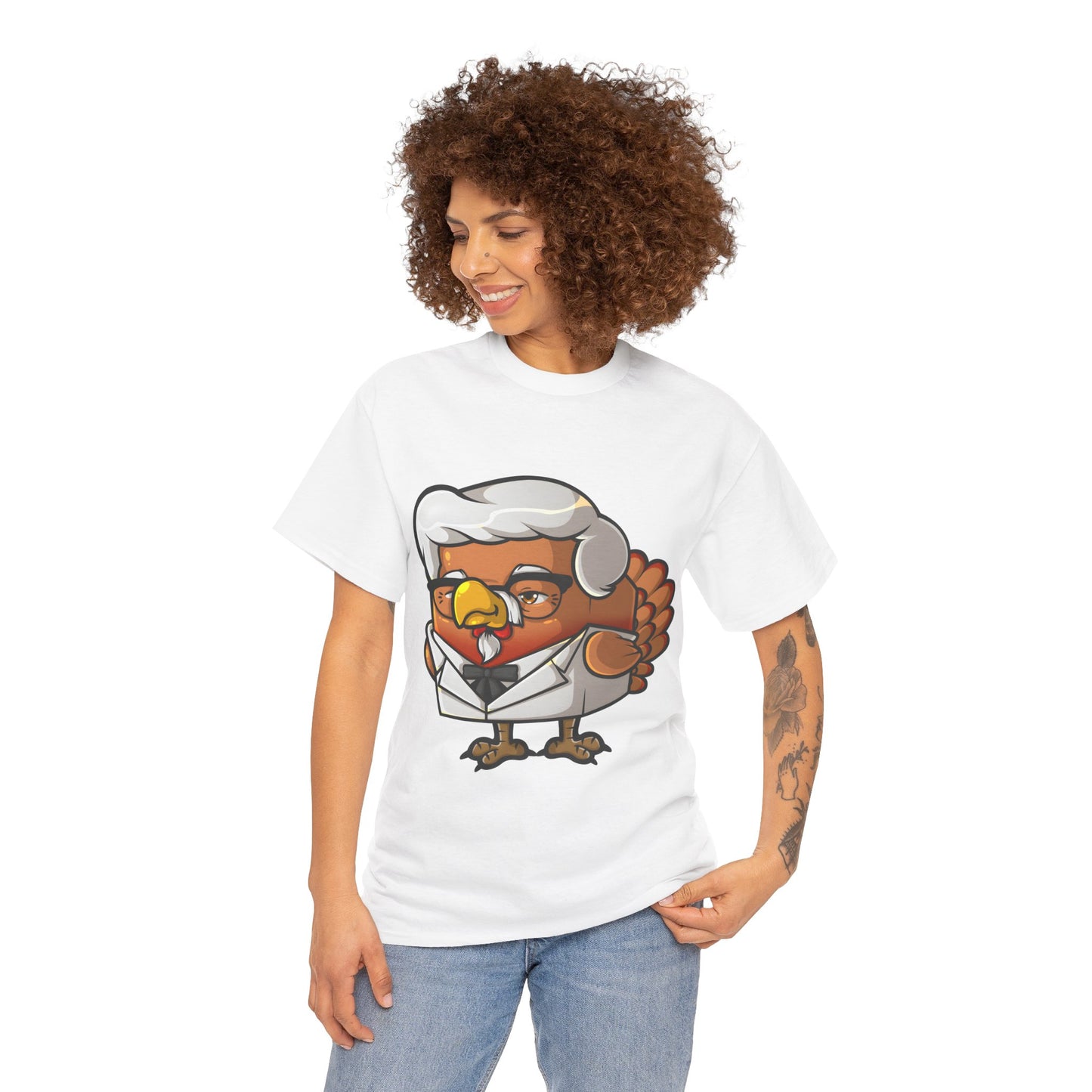 Cock Block Colonel Krispy Bird  Unisex Heavy Cotton Tee