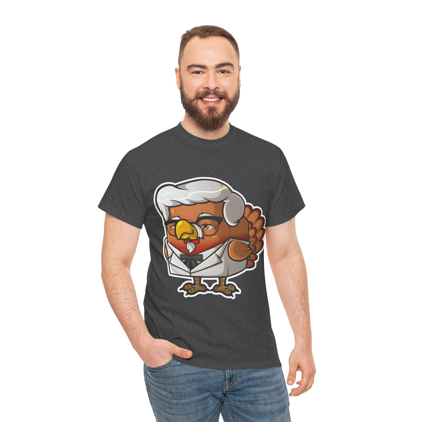 Cock Block Colonel Krispy Bird  Unisex Heavy Cotton Tee