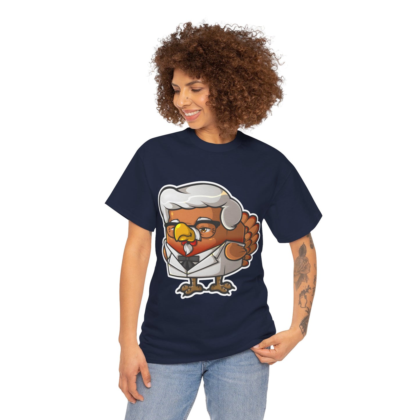 Cock Block Colonel Krispy Bird  Unisex Heavy Cotton Tee