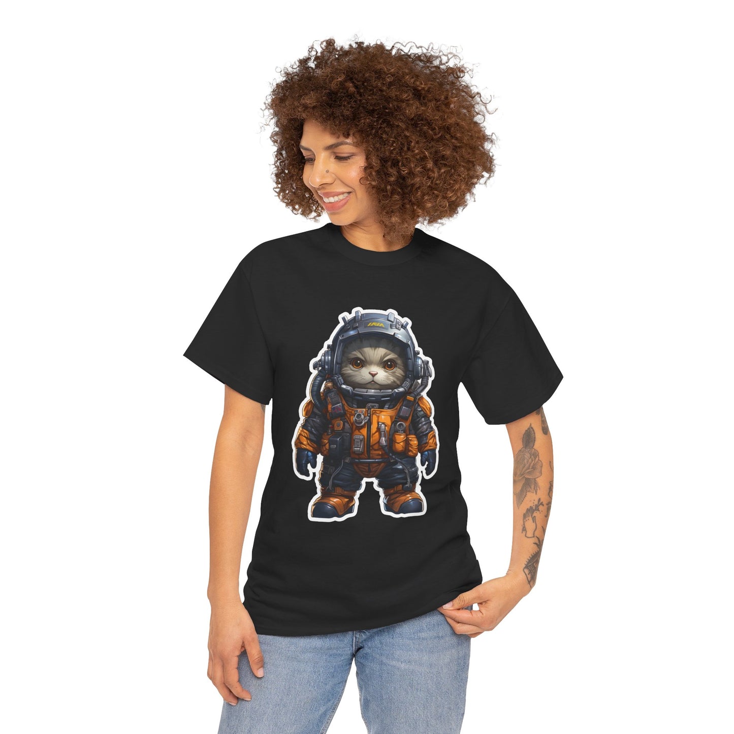 Unisex Heavy Cotton T Shirt, Unisex T Shirt, Commander Purr Unisex Heavy Cotton Tee