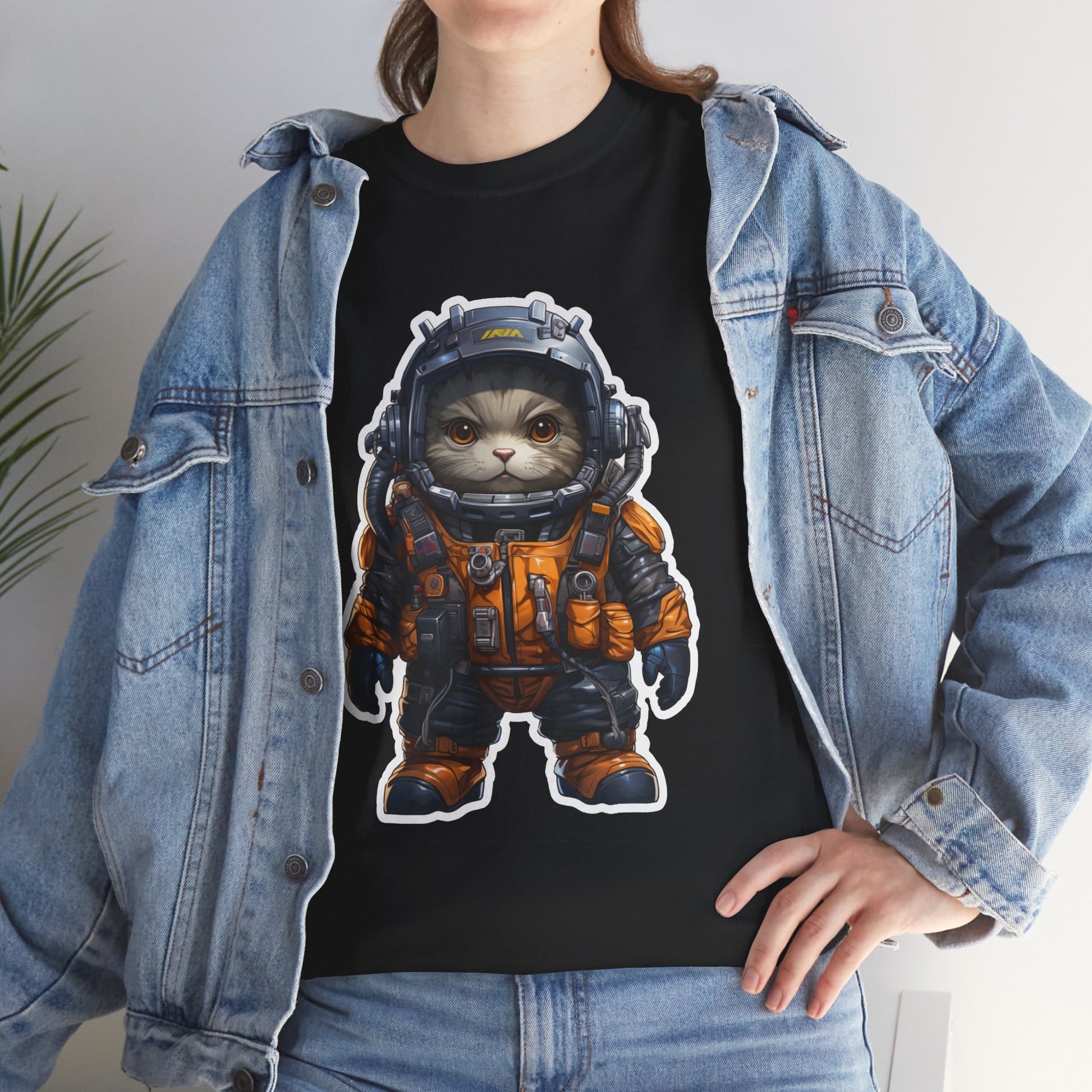 Unisex Heavy Cotton T Shirt, Unisex T Shirt, Commander Purr Unisex Heavy Cotton Tee