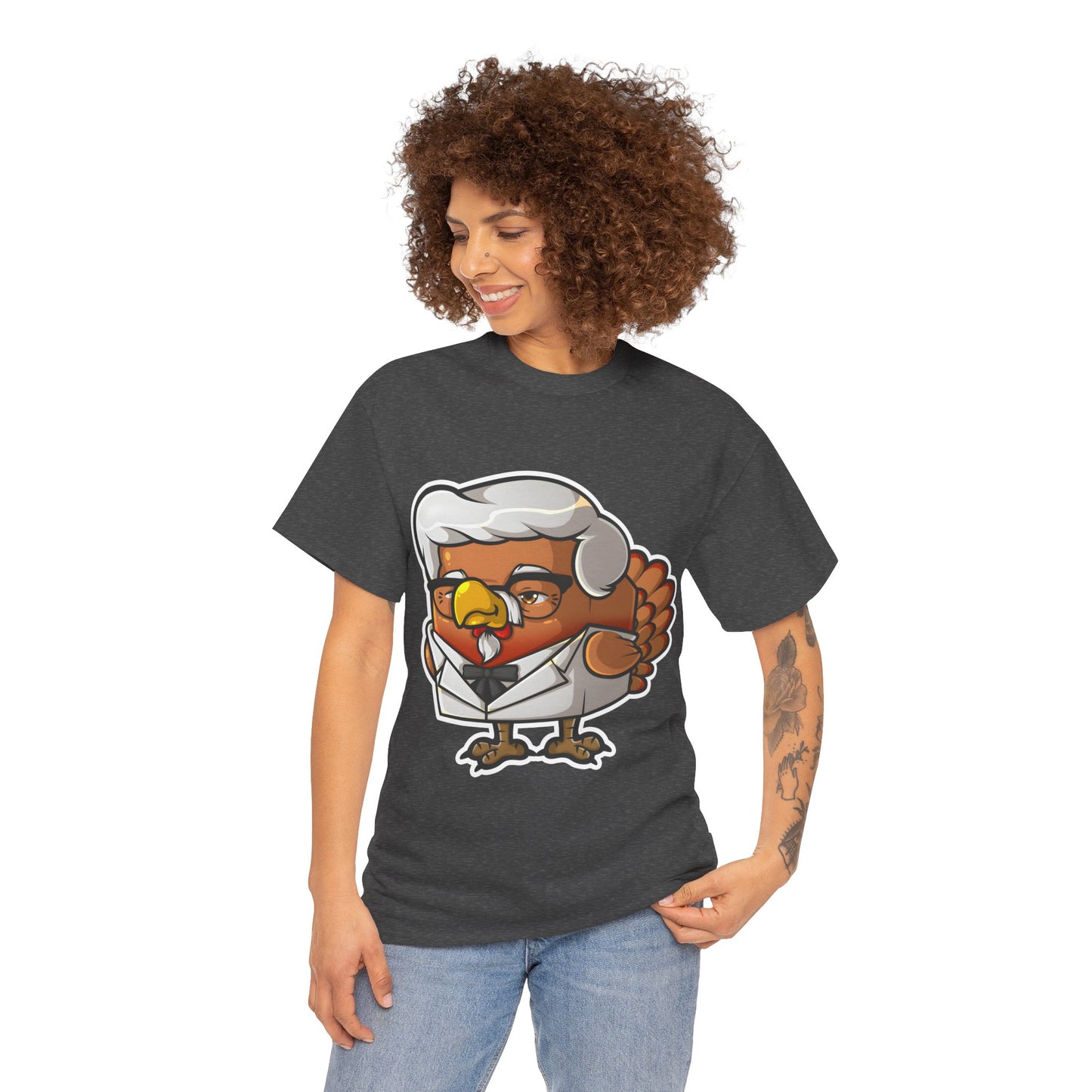 Cock Block Colonel Krispy Bird  Unisex Heavy Cotton Tee