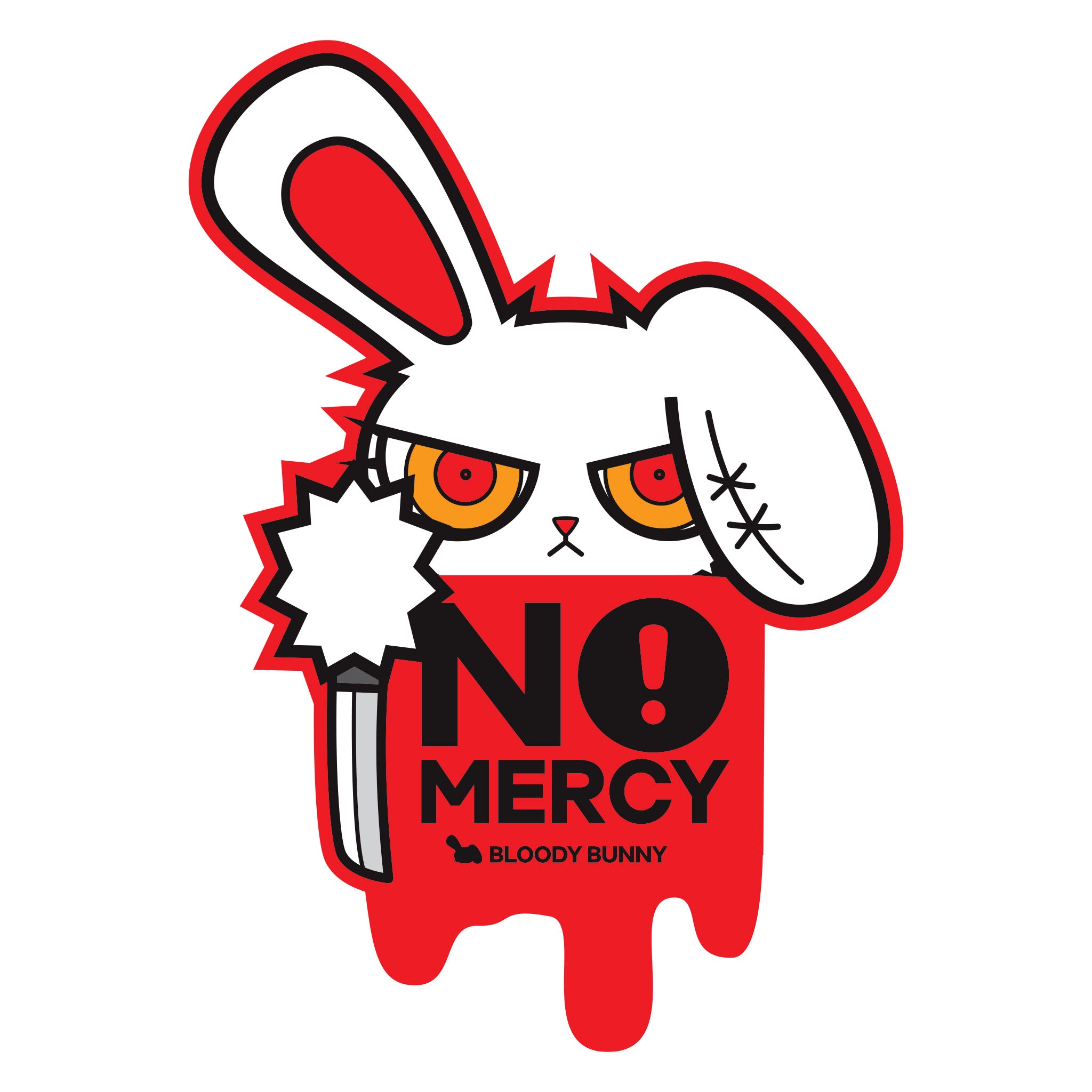 No Mercy Bunny Sticker | Bloody Bunny Sticker | Tokyo Mochi
