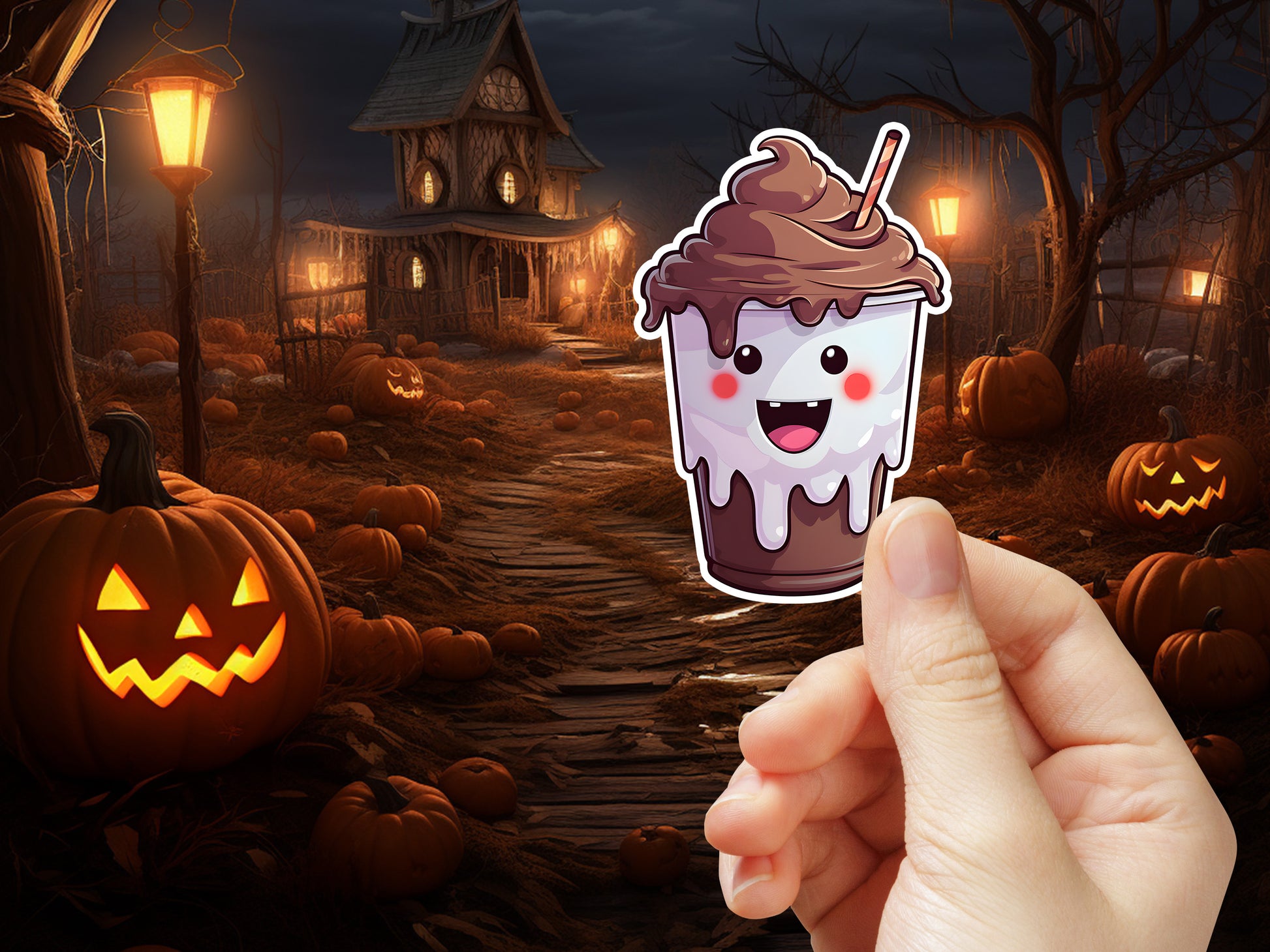 Choco Vanilla Ghost Sticker 