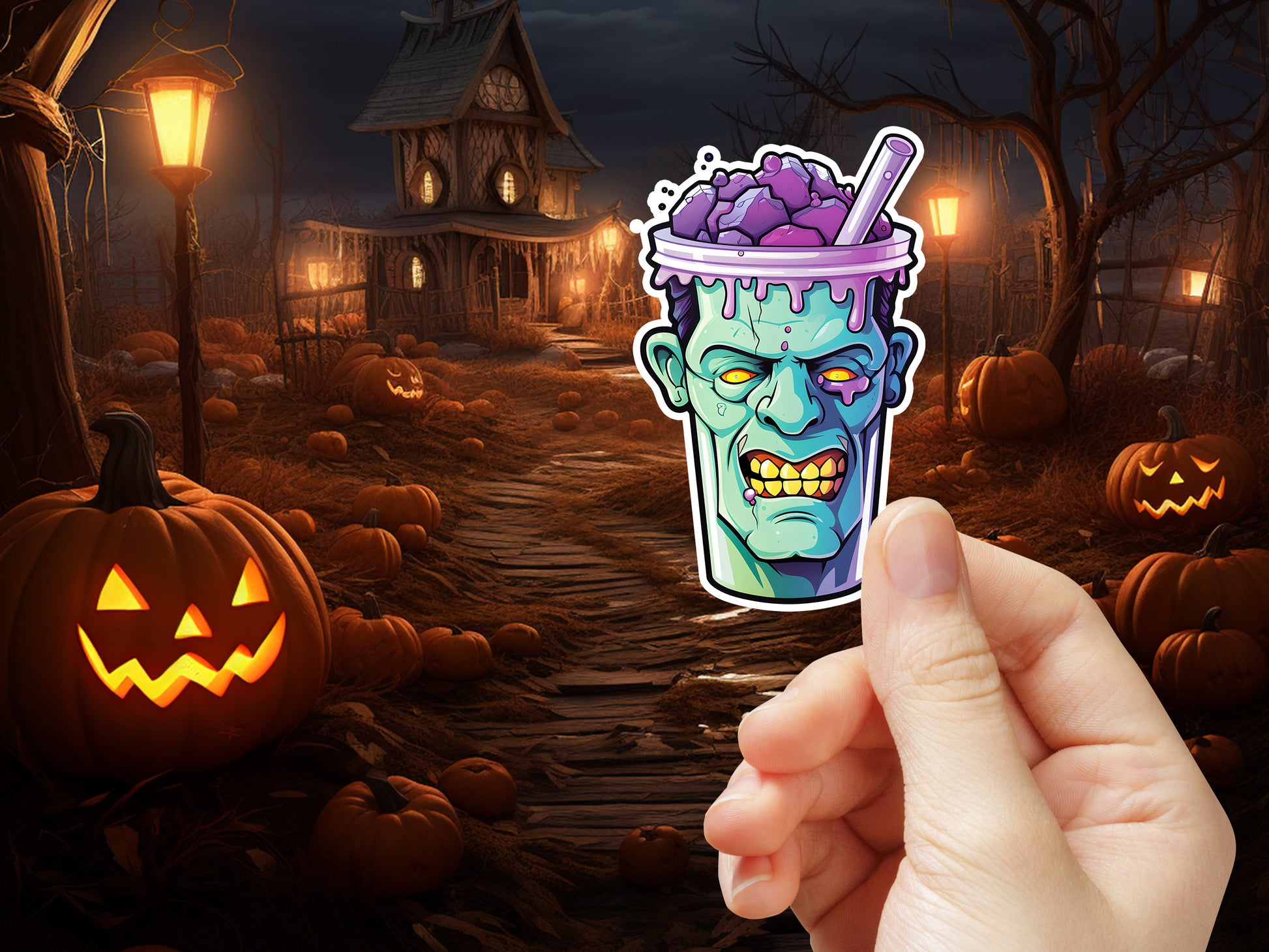 Halloween Energy Drink, Franken Soda Sticker