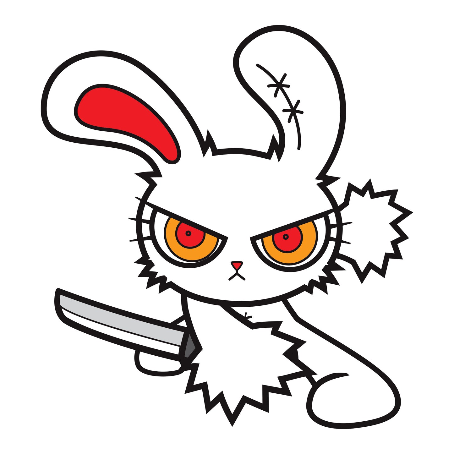 Stuffed Rabbit Stickers, Bloody Bunny Slash