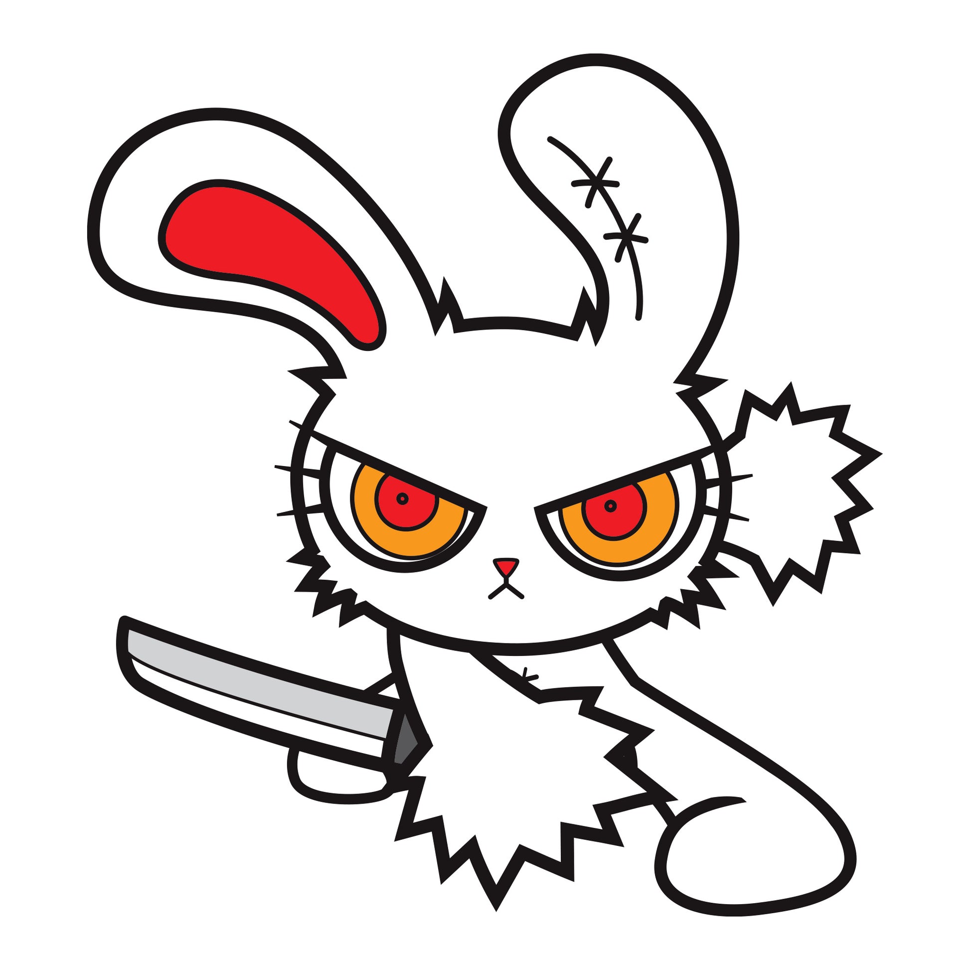 Stuffed Rabbit Stickers, Bloody Bunny Slash