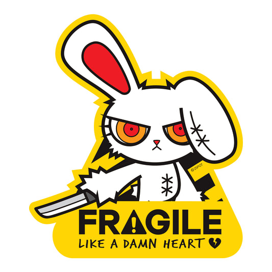 Custom Bloody Bunny Sticker, Bloody Bunny Fragile like A HeartCustom Bloody Bunny Sticker, Bloody Bunny Fragile like A Heart