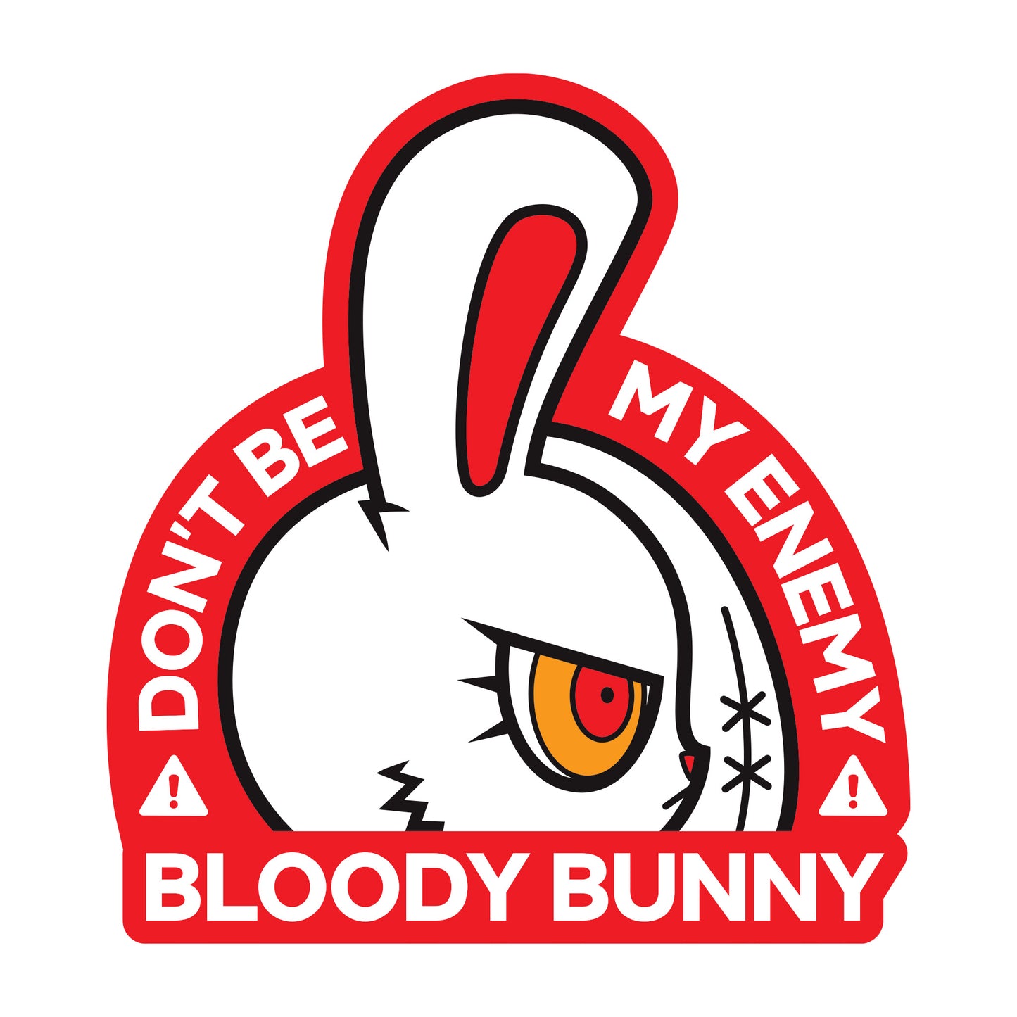 Red Bloody Bunny Stickers, Bloody Bunny Don't Be My Enemy 2