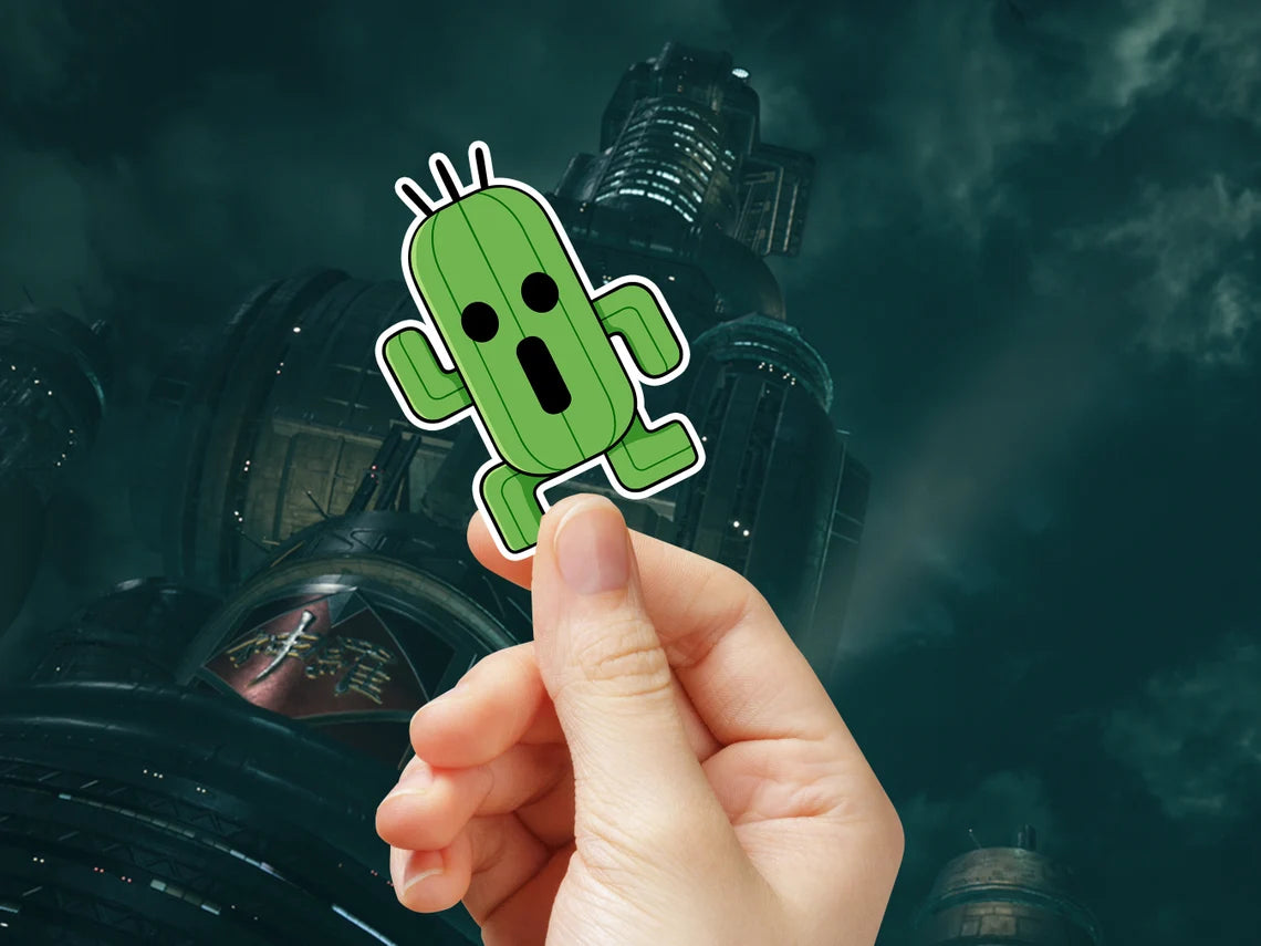 Chibi Cactuar Laptop Sticker, Chibi Cactuar