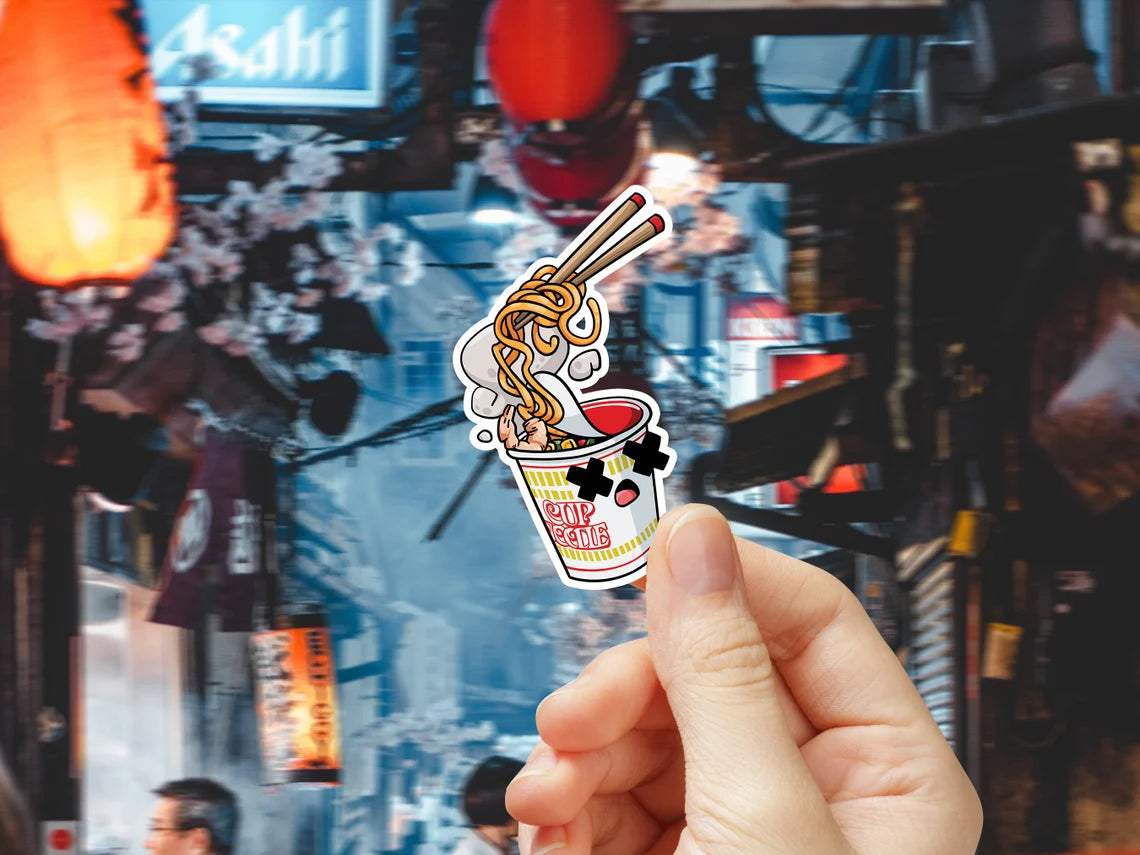 Noodle Cup Glossy Sticker