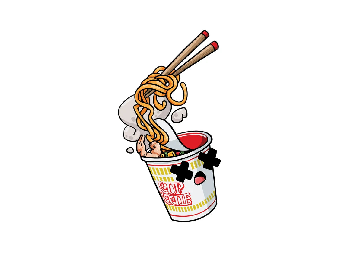 Noodle Cup Glossy Sticker