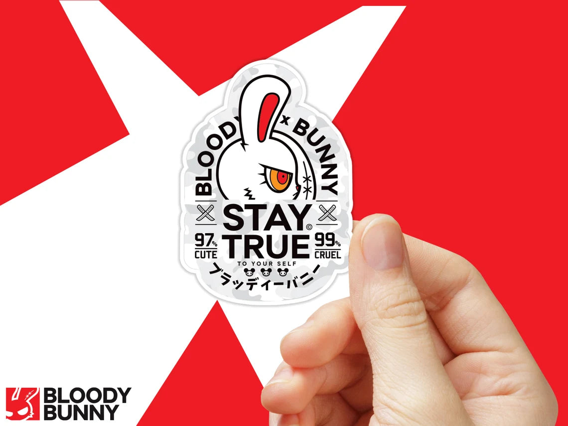 Bunny Stay True Stickers, Bloody Bunny Stay True