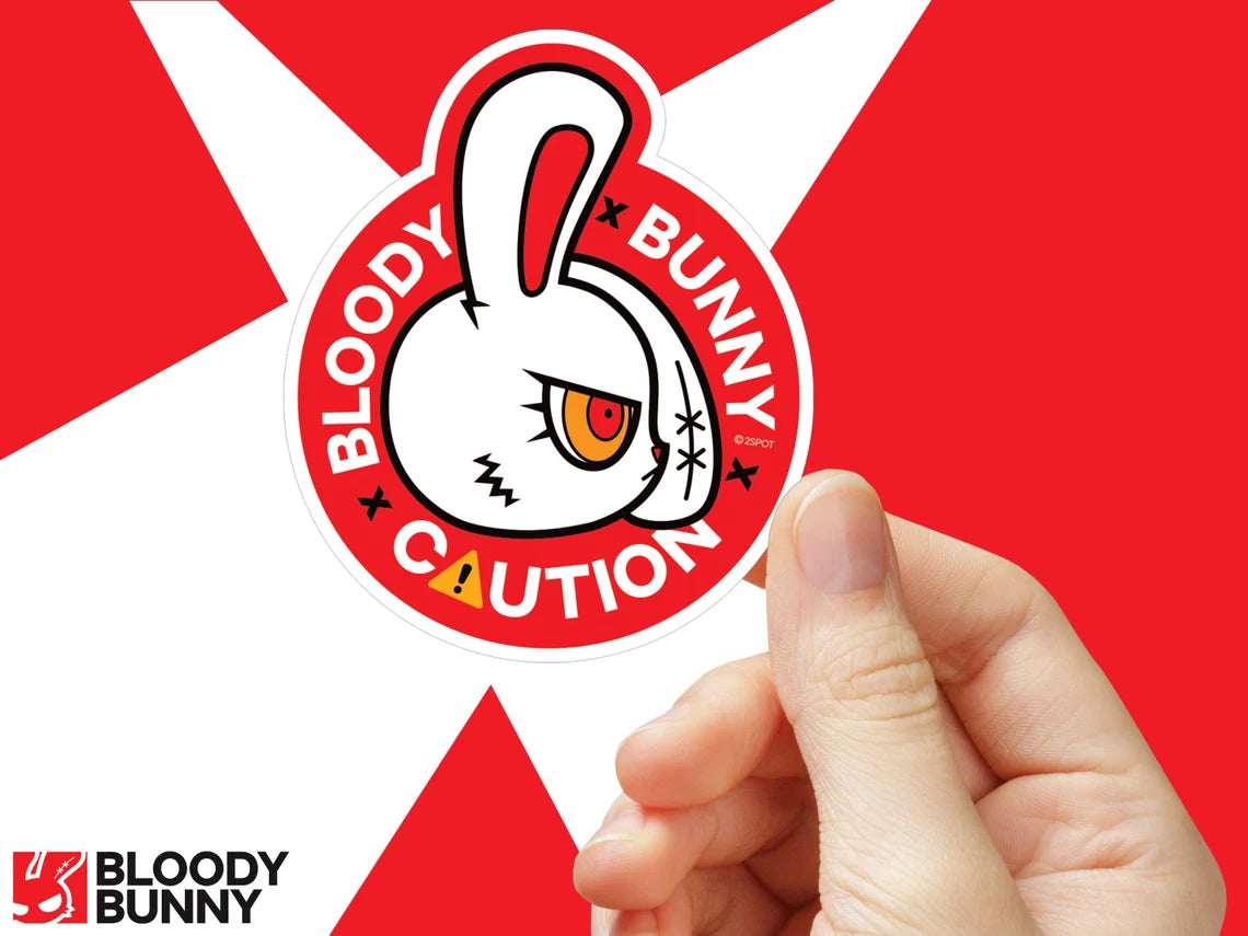 Bloody Bunny Caution Stickers, Bloody Bunny Caution