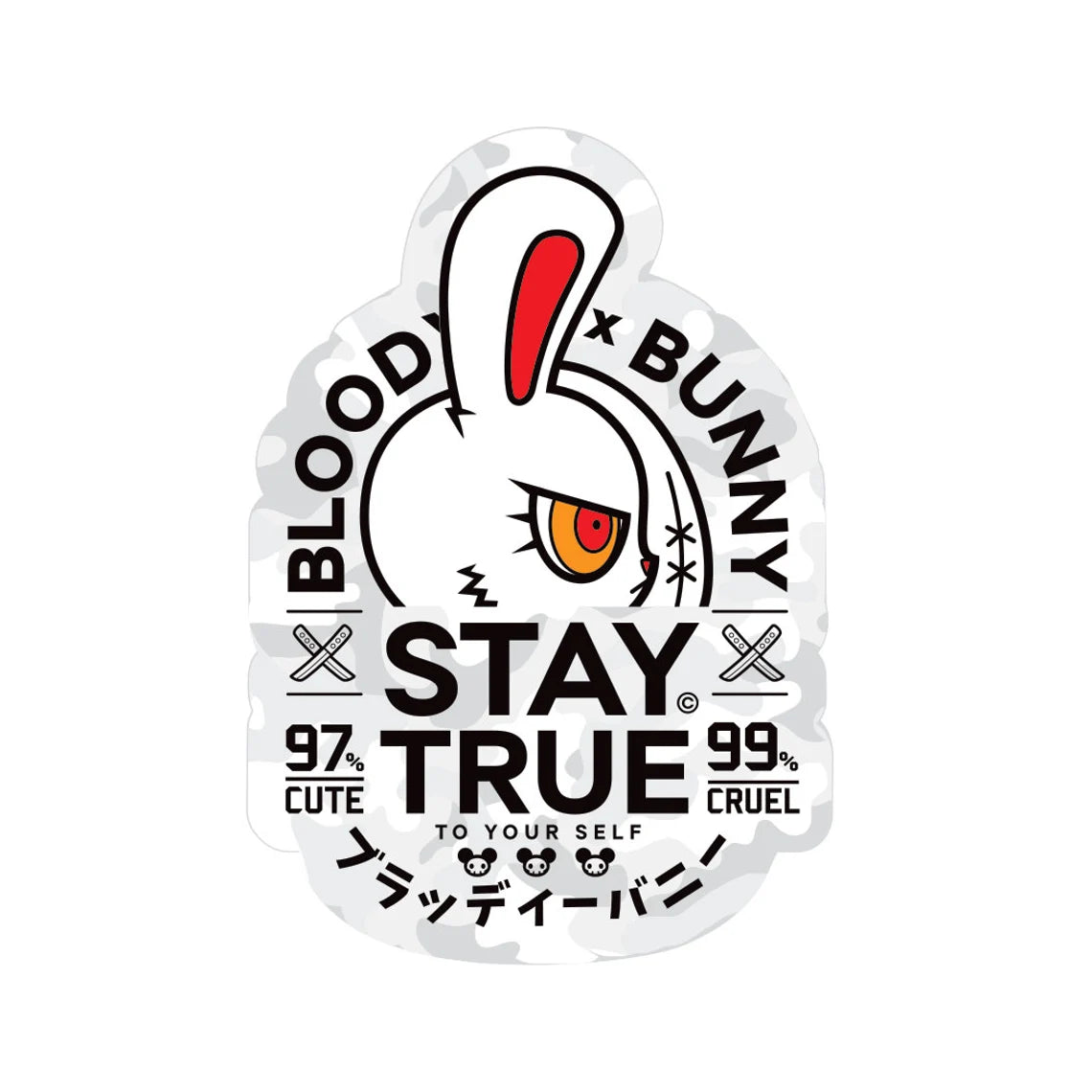 Bunny Stay True Stickers, Bloody Bunny Stay True